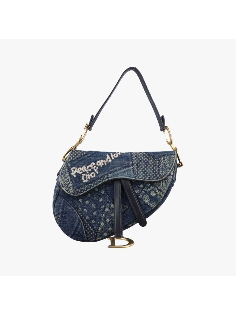 Dior Saddle Blue Denim Shoulder Bag